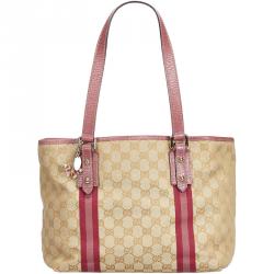 Pre Owned Gucci Brown GG Jacquard Jolicoeur Tote Bag