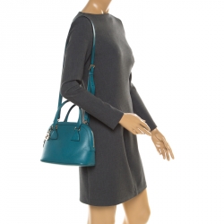 مملوكة مسبقًا Gucci Turquoise Leather Medium Dome Convertible Crossbody Bag