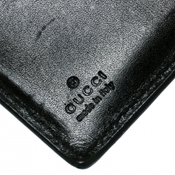 Gucci Black Patent Leather Bow Compact Wallet