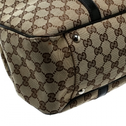 Pre Owned Gucci Beige/Ebony GG Canvas Large GG Twins Tote