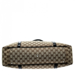 Pre Owned Gucci Beige/Ebony GG Canvas Large GG Twins Tote