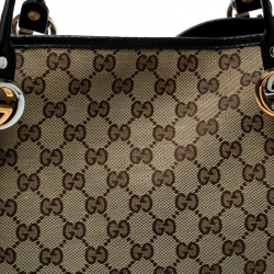 Pre Owned Gucci Beige/Ebony GG Canvas Large GG Twins Tote