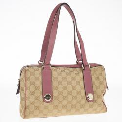 مملوكة مسبقًا Gucci GG Pink Trim Charmy Satchel
