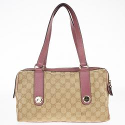 مملوكة مسبقًا Gucci GG Pink Trim Charmy Satchel