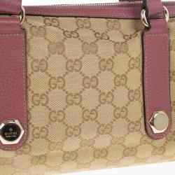 مملوكة مسبقًا Gucci GG Pink Trim Charmy Satchel