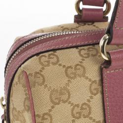 مملوكة مسبقًا Gucci GG Pink Trim Charmy Satchel