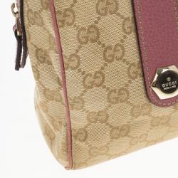مملوكة مسبقًا Gucci GG Pink Trim Charmy Satchel