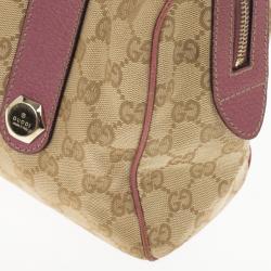 مملوكة مسبقًا Gucci GG Pink Trim Charmy Satchel