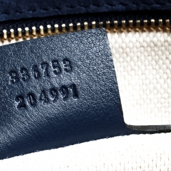 Pre Owned Gucci Navy Blue Leather Soho Clutch