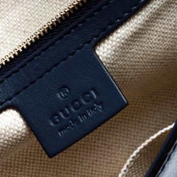 Pre Owned Gucci Navy Blue Leather Soho Clutch