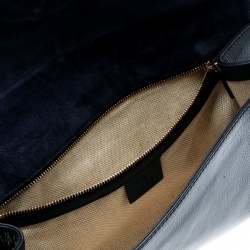 Pre Owned Gucci Navy Blue Leather Soho Clutch