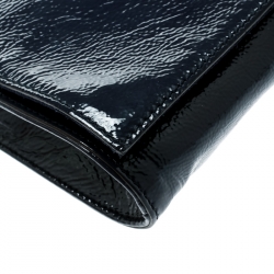 Pre Owned Gucci Navy Blue Leather Soho Clutch