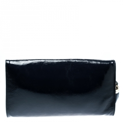 Pre Owned Gucci Navy Blue Leather Soho Clutch