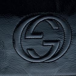 Pre Owned Gucci Navy Blue Leather Soho Clutch