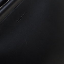 Pre Owned Gucci Black Leather Nymphaea Top Handle Bag