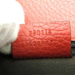 Pre Owned Gucci Light Red Pebbled Leather Large Gifford Tote