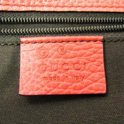 Pre Owned Gucci Light Red Pebbled Leather Large Gifford Tote