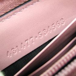 Gucci Pink/Beige GG Supreme Coated Canvas Zip Around Wallet