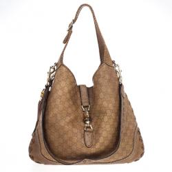 مملوكة مسبقًا Gucci Deep Tan New Jackie Guccissima Leather Shoulder Bag