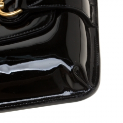 Pre Owned Gucci Black Patent Leather Bright Bit Shoulder Bag