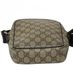 Pre Owned Gucci Beige/Ebony GG Coated Canvas and Leather Crossbody Bag
