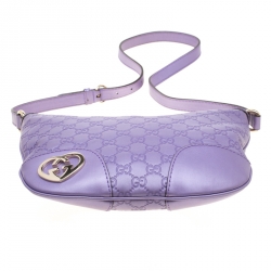 Pre Owned Gucci Purple Guccissima Leather Lovely Messenger Bag