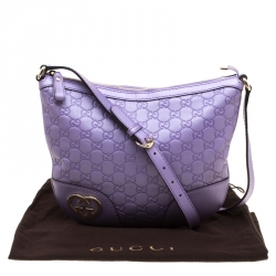 Pre Owned Gucci Purple Guccissima Leather Lovely Messenger Bag