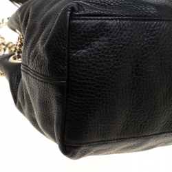 مملوكة مسبقًا حقيبة سوهو غوتشي جلد محبب سوداء متوسطة