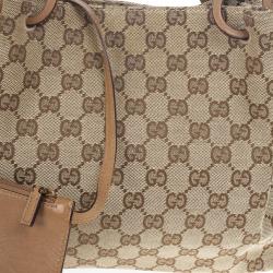 Pre Owned Gucci GG Monogram & Leather Tote