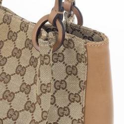 Pre Owned Gucci GG Monogram & Leather Tote
