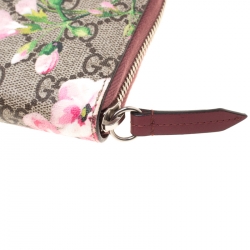 مملوكة مسبقًا Gucci Beige GG Supreme Canvas Blooms Zip Around Wallet
