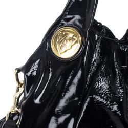مملوكة مسبقًا Gucci Black Patent Leather Hysteria Hobo