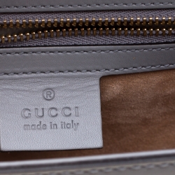 Pre Owned Gucci Grey Leather Small Sylvie Shoulder Bag 