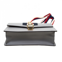 Pre Owned Gucci Grey Leather Small Sylvie Shoulder Bag 