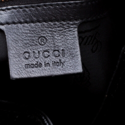 Pre Owned Gucci Black Patent Leather Large Hysteria Tote