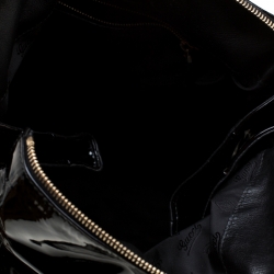 Pre Owned Gucci Black Patent Leather Large Hysteria Tote