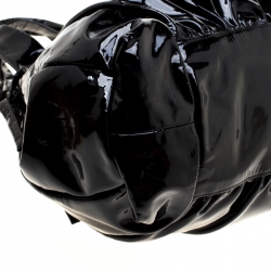 Pre Owned Gucci Black Patent Leather Large Hysteria Tote