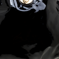 Pre Owned Gucci Black Patent Leather Large Hysteria Tote