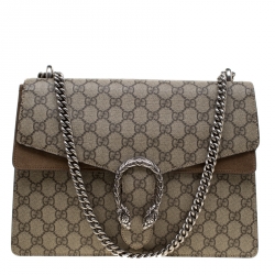 مملوكة مسبقًا حقيبة كتف غوتشي ديونيسوس كانفاس سوبريم GG بيج متوسطة