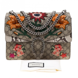 مملوكة مسبقًا حقيبة كتف غوتشي ديونيسوس مزخرفة بانثر متوسطة جلد متعددة الألوان