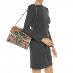 مملوكة مسبقًا حقيبة كتف غوتشي ديونيسوس مزخرفة بانثر متوسطة جلد متعددة الألوان