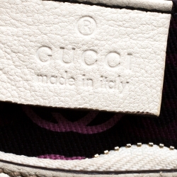 Pre Owned Gucci White Leather Princy Hobo