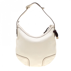 Pre Owned Gucci White Leather Princy Hobo