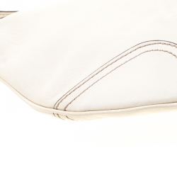 Pre Owned Gucci White Leather Princy Hobo