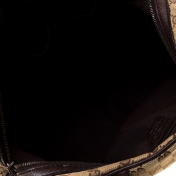 Pre Owned Gucci Beige/Brown GG Canvas and Leather Interlocking Boston Bag