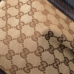 Pre Owned Gucci Beige/Brown GG Canvas and Leather Interlocking Boston Bag