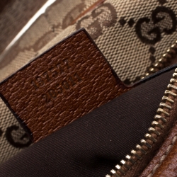 Pre Owned حقيبة غوتشي كانفاس GG سوداء متوسطة حلقات بامبو