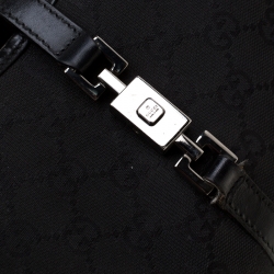 Pre Owned Gucci Black GG Canvas and Leather Jackie O Hobo