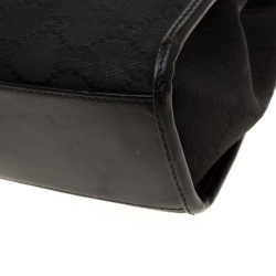 Pre Owned Gucci Black GG Canvas and Leather Jackie O Hobo