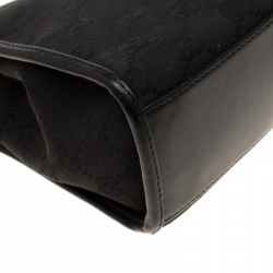 Pre Owned Gucci Black GG Canvas and Leather Jackie O Hobo